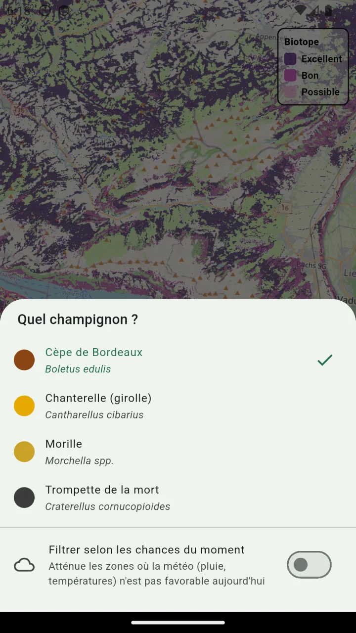 6 espèces disponibles dans l’application Cepello