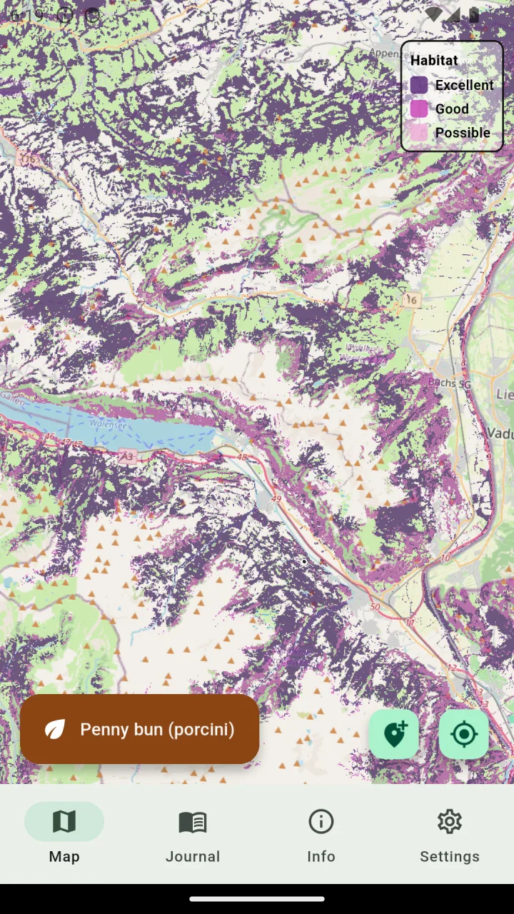 Vista mappa nell’app Cepello